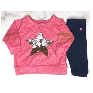 Sequined Star Sweatshirt & Legging Set